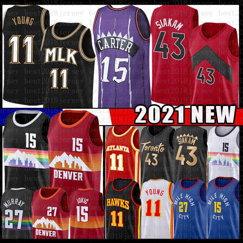 

15 Carter Jokic Pascal 43 Siakam Basketball Jersey Jamal 27 Murray Tracy 1 McGrady Denvers Torontos Nugget Raptor Jerseys