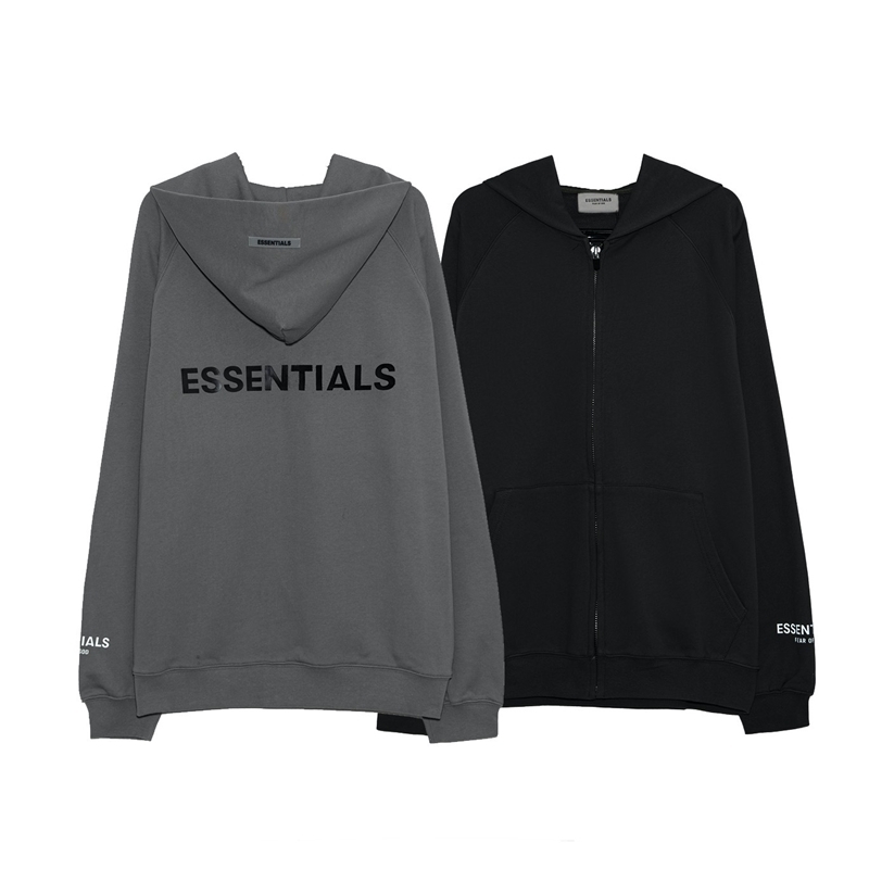 

21 new winter fog Hoodie shoulder of God quality ess high street zipper fashion coat, Gray