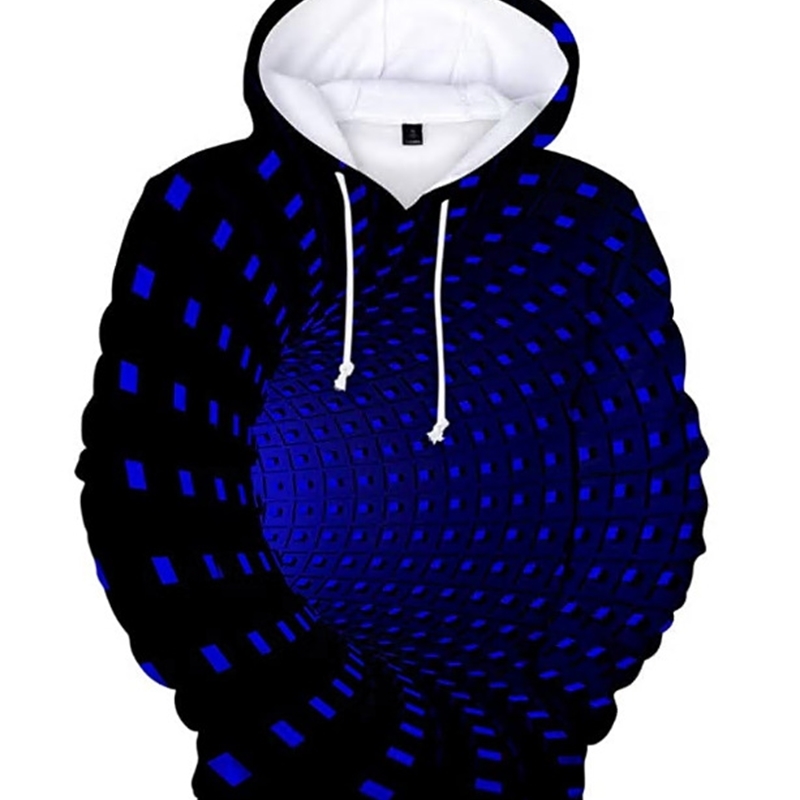 

Clown head 3D digital printing loose hooded men's sweater, Ogdz043
