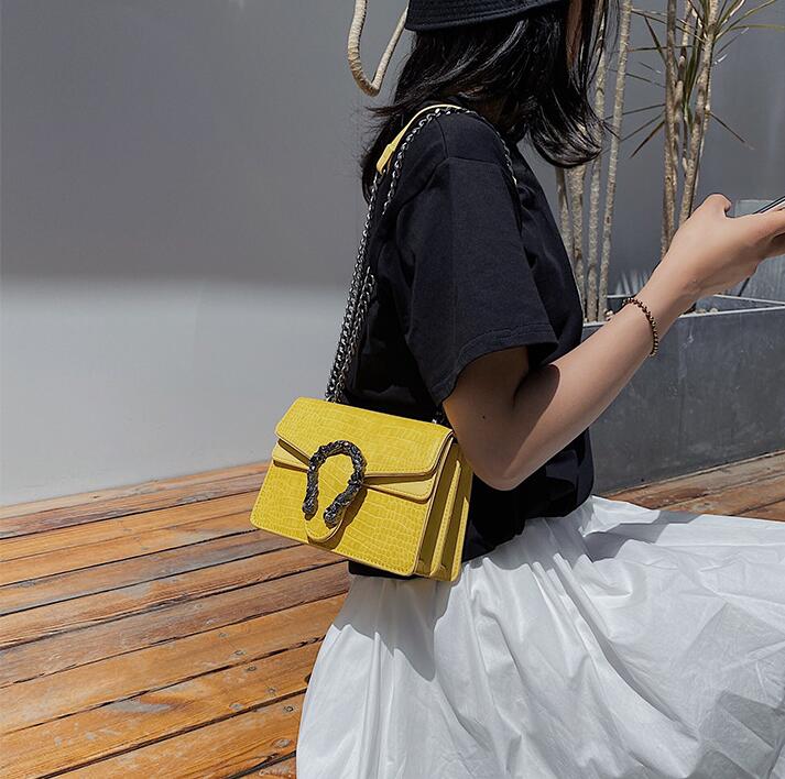 

factory outlet women handbag street trend crocodile leather chain bag retro leathers messenger bags Joker atmosphere Stone womens shoulder handbags