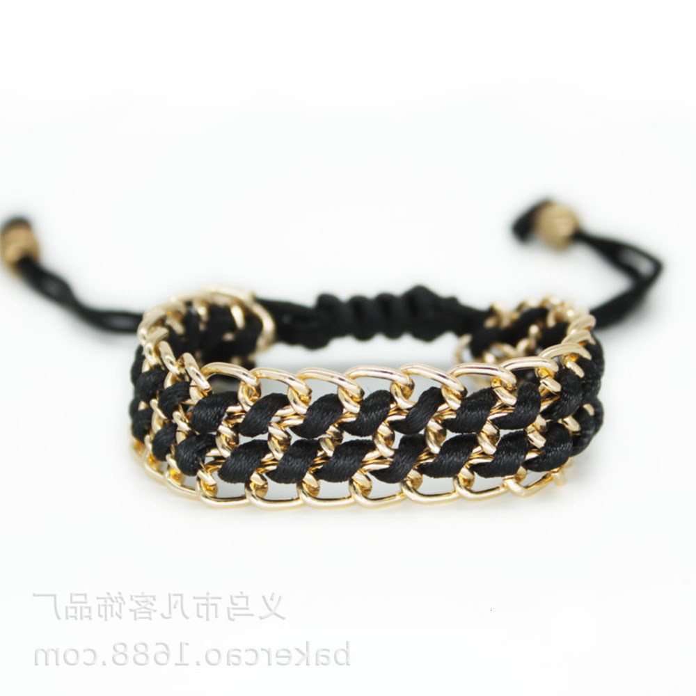 

Hand catenary Chain knitting Bracelet hand China knot rope jewelry gift, Black
