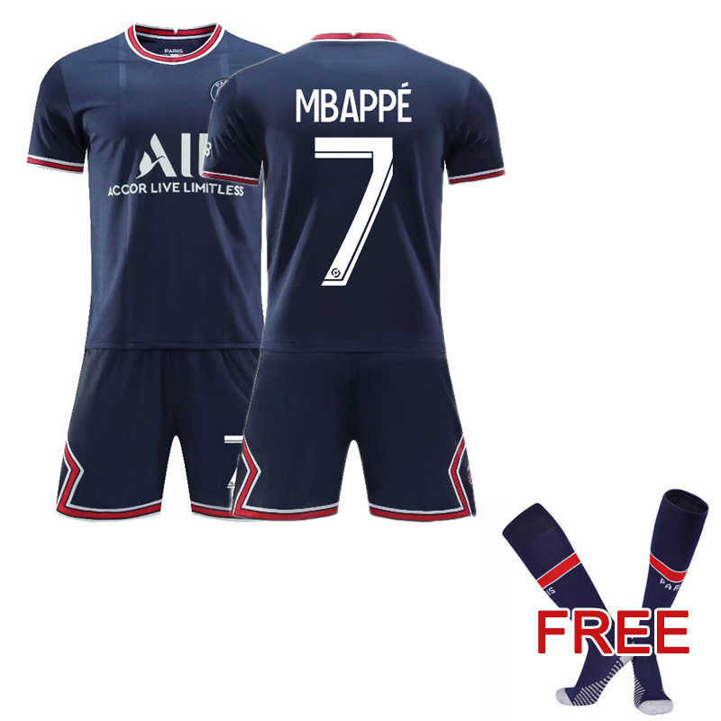 

2122 season Paris Home New mbape football socks adult children's suit Jersey, Black