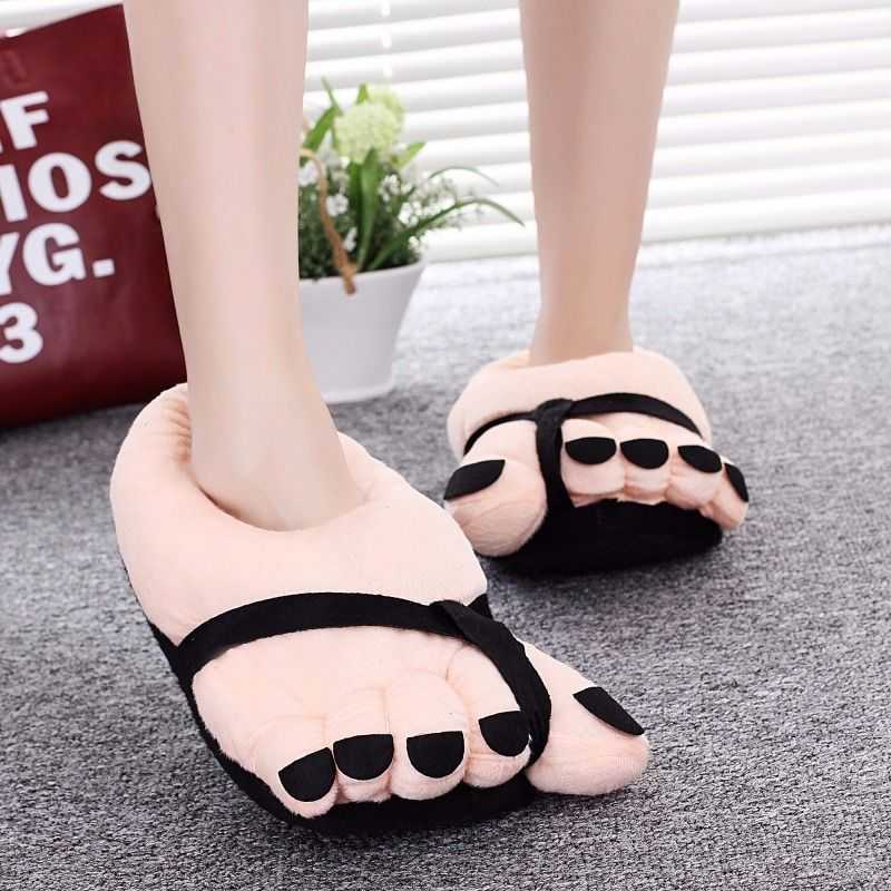 

Chunky Women's Indoor Slippers Designer Shoes Lovely Bigfoot Five Toes Shoes For Girls Animal Paw Cotton Slippers Warm Shoes H0827, Wd38 blue