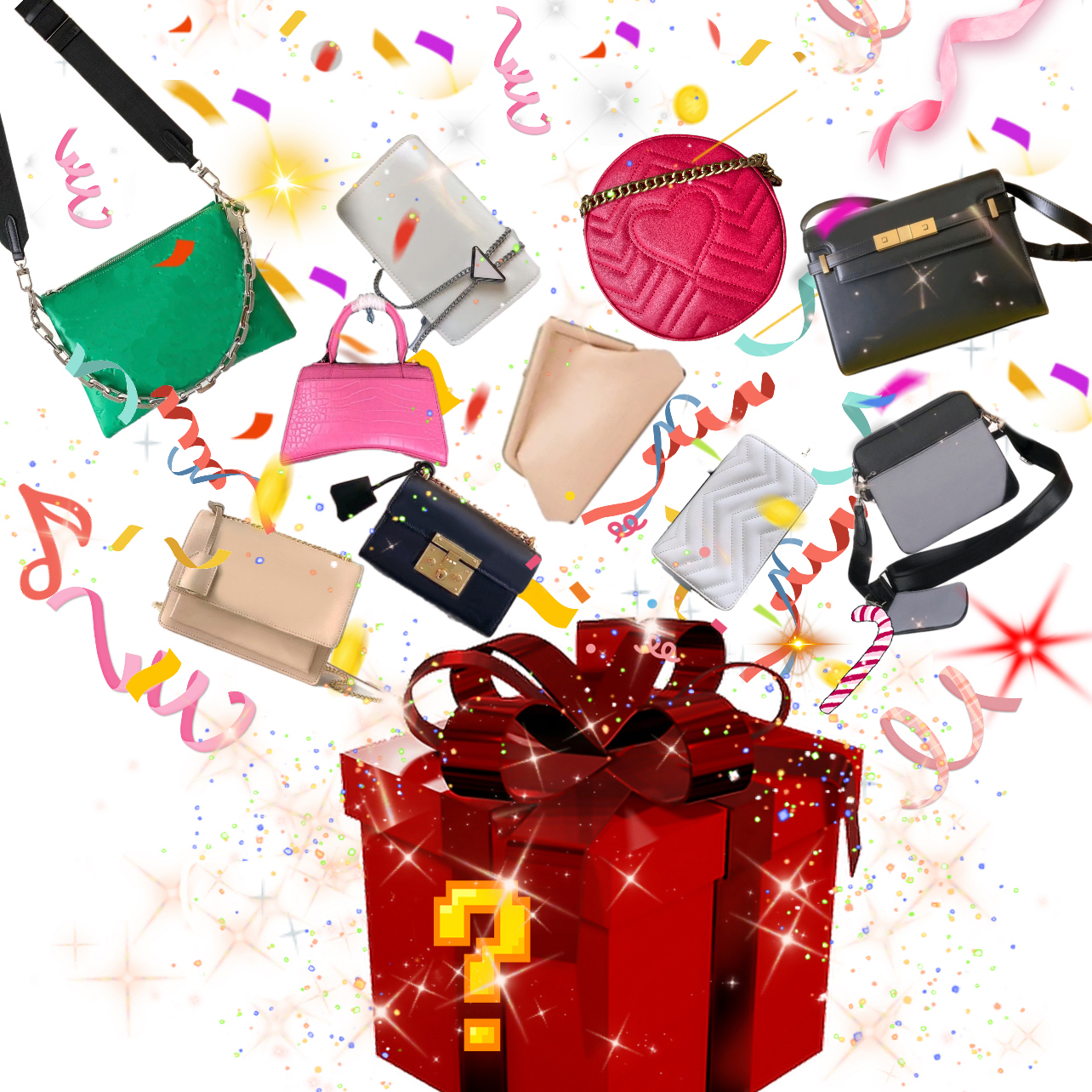 

Mystery box Lucky boxes bags Christmas gift present Designer Handbags clutch Shoulder Luxury Handbag Women Designers Bag lady Purse wallet Totes dicky0750