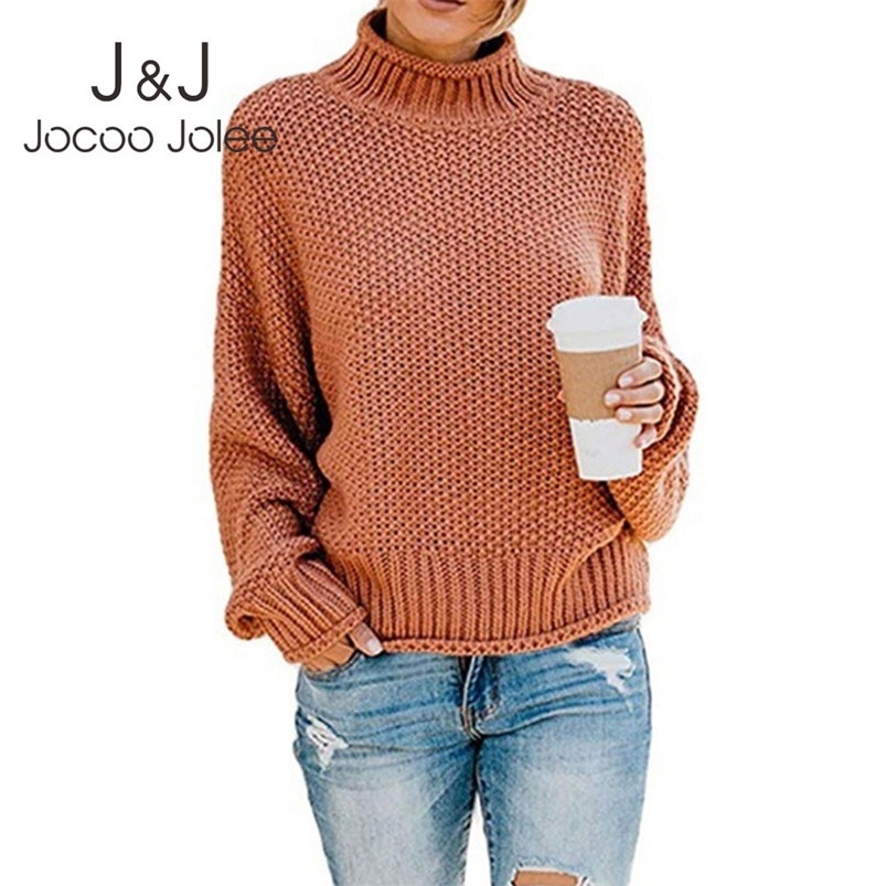 

European Casual Twist Warm Sweaters Women Autumn Winter Turtleneck Knitted Sweaters Vintage Solid Oversized Pullover Jumper 210518, Red