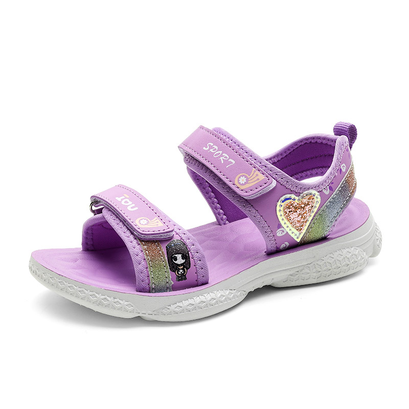 

Kids Girls Sandals Fashion Summer Chilren Shoes for Girl Soft EVA Sole High Quality 515Y Toddler Sandalias for Children, Purple