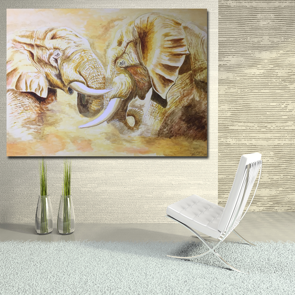 

Print Abstract Africa  Oil Painting on Canvas Modern Animal Wall Art Picture Poster For Living Room