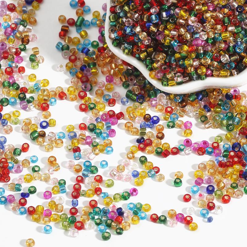 

Other 2/3/4mm Multicolor Optional Translucent Bright Color Perforated Glass Beads For DIY Jewelry Bracelet Necklace Making Accessories