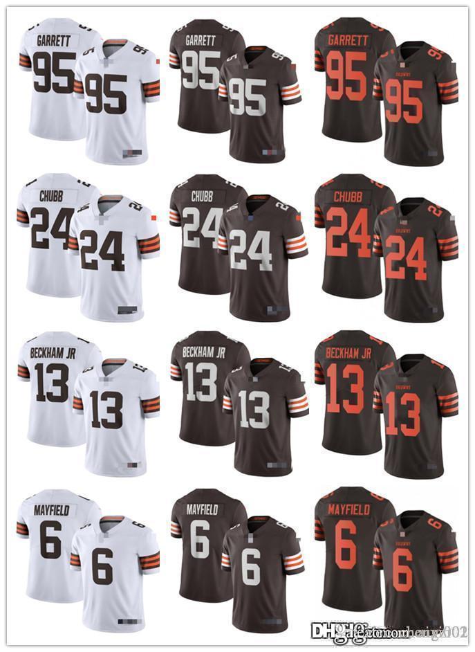 

Mens Womens Youth Cleveland Browns 13 Odell Beckham Jr White 6 Baker Mayfield Brown 95 Myles Garrett Football Jerseys 24 Nick Chubb, Black;red