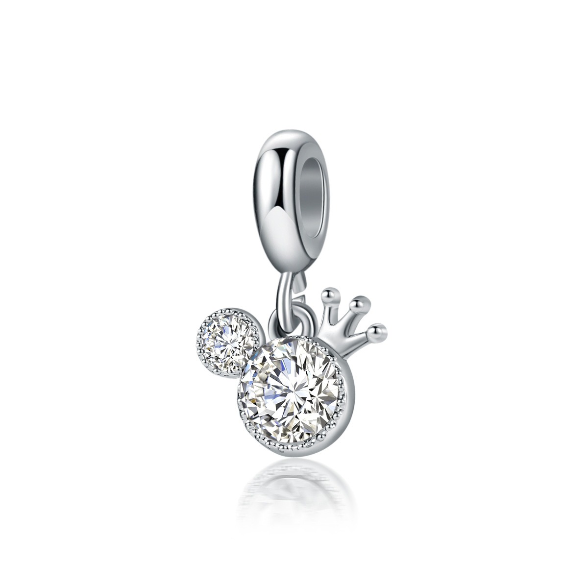 

Fit Pandora Charm Bracelet European Silver Charms Cartoon Mouse Crown Crystal Dangle Pendant Beads DIY Snake Chain For Women Bangle Necklace Jewelry
