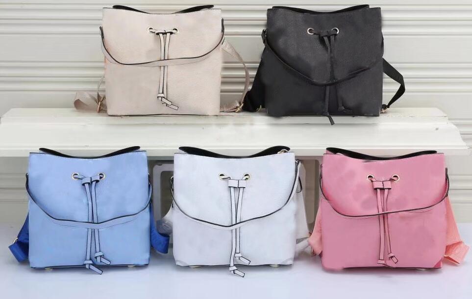 

Luxury designer Drawstring Fashion womens Cross Body Printed Handbag ladies Leather Shoulder Bag purse bucket small CrossBody Handbags, Black
