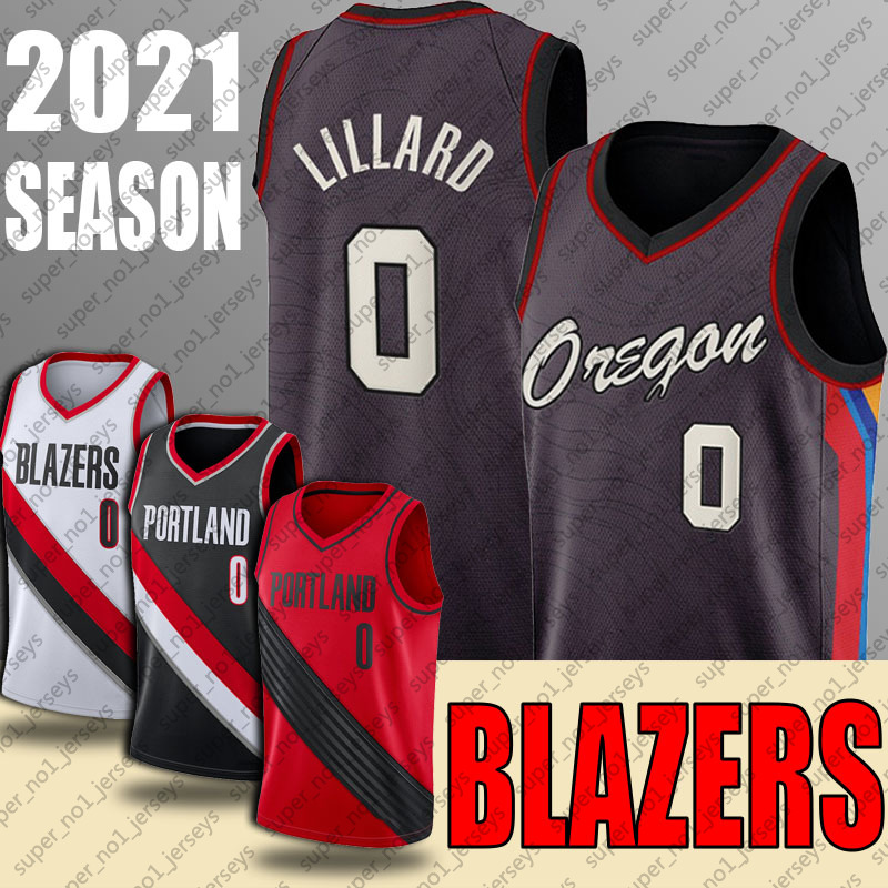 

Blazer Damian 0 Lillard basketball Jersey statement version uniform