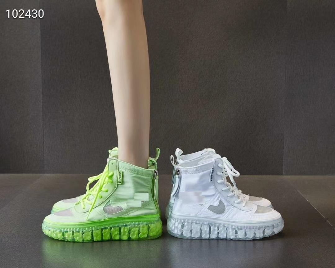 

Martine boot girl thin breathable mesh hollow crystal boots thick soles summer ankle, Green