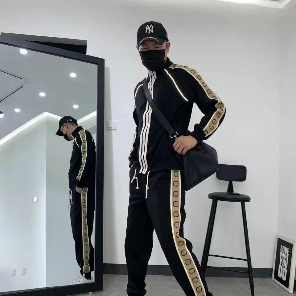 

2021 Designer Mens tracksuit Luxury Men Sweatsuits Long sleeve Fashion Basketball Pocket Running Casual Man Clothes Outfits Pants jacket two piece sports suit -5XL