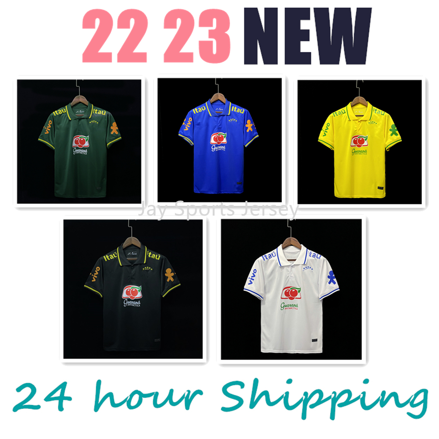 

2022 brazils top Polos Richarlison G.JESUS soccer jerseys camiseta 22/23 COUTINHO FIRMINO Marquinhos Casemiro jersey fans training polo, Black