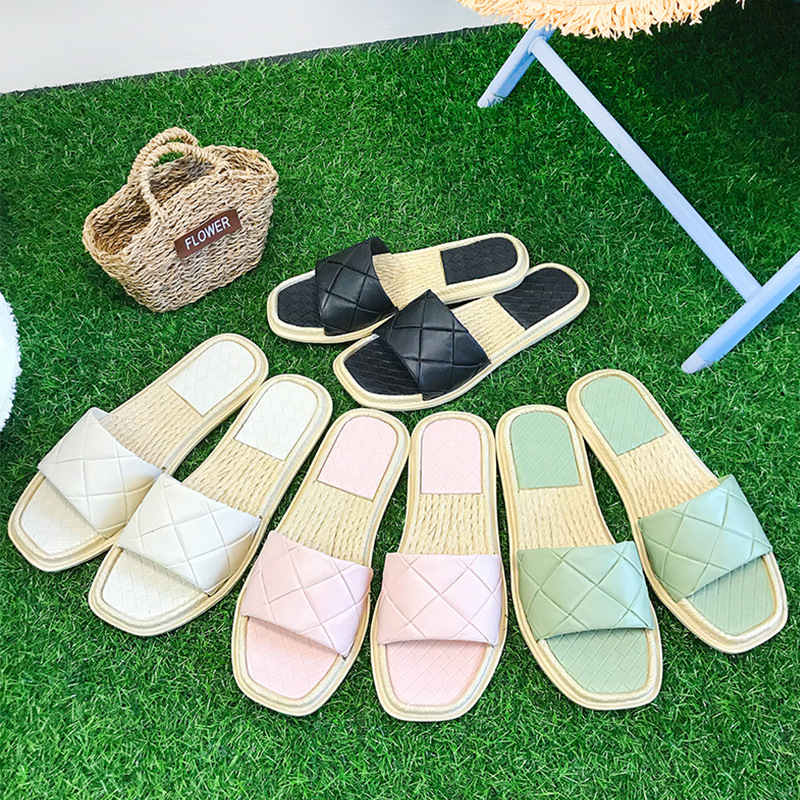 

2021 Summer Fashion Slippers Net Red Casual Flat Bottomed Beach Flip Flops For Women, As