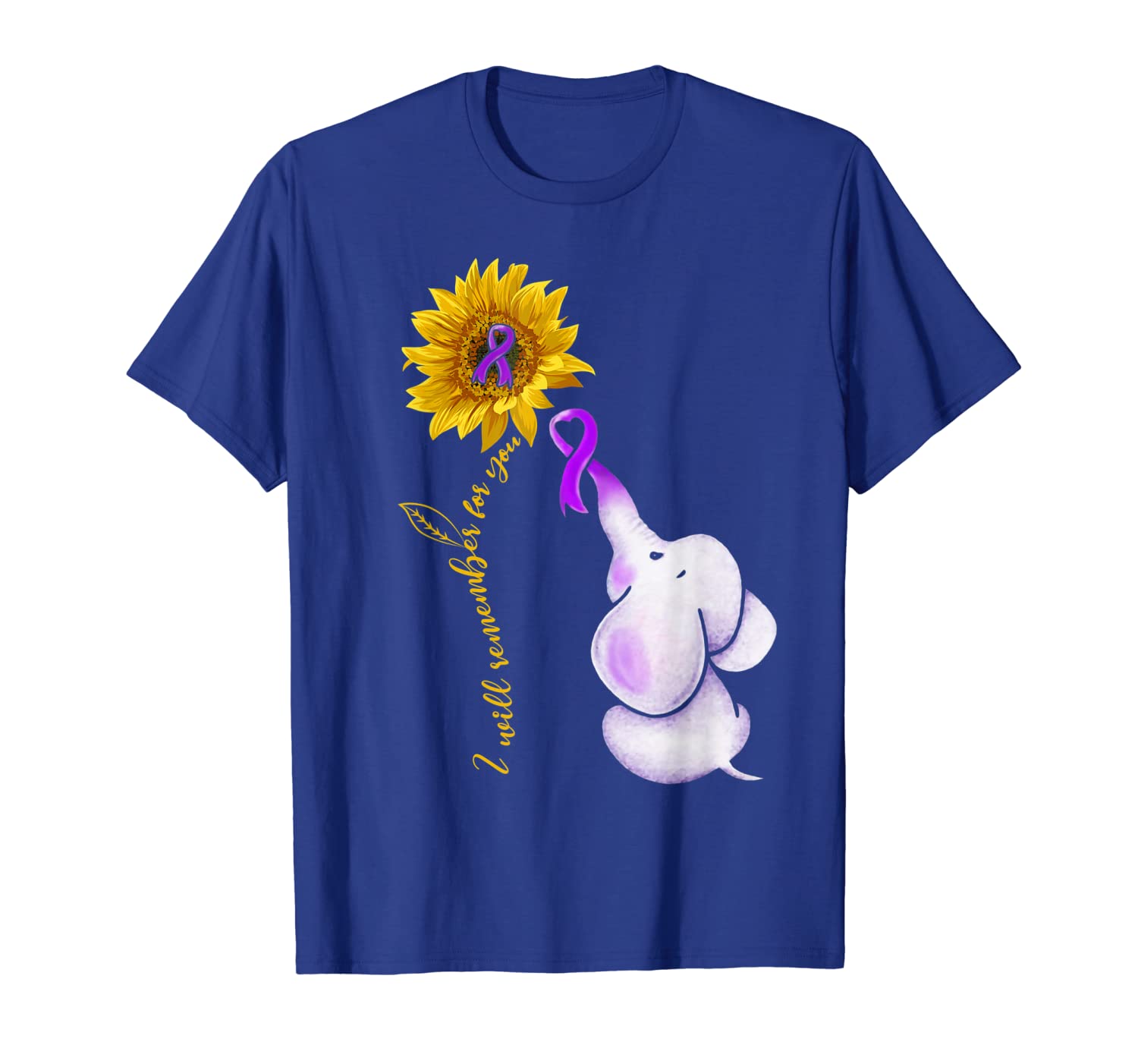

i will remember for you sunflower alzheimer's awareness tee t-shirt, White;black