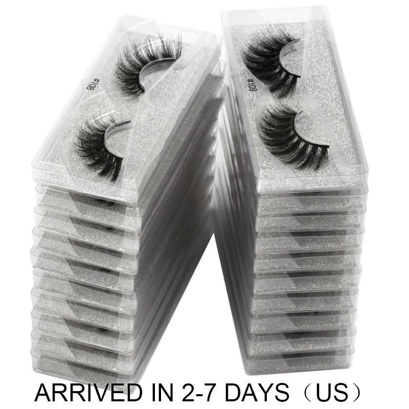 

False Eyelashes Wholesale 100/500/1000 PCS 3d Mink Lashes Natural Lots Items Makeup Fluffy In Bulk