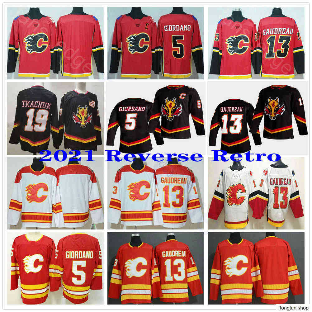 

2021 Reverse Retro Calgary Flames Heritage Classic Jerseys 5 Mark Giordano 13 Johnny Gaudreau Sean Monahan 19 Matthew Tkachuk Hockey Jerseys, As picture men size s-xxxl