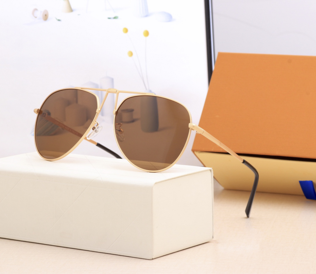 

4 colors metal Mens Sunglasses for women V Sun Glasses as gift on holiday