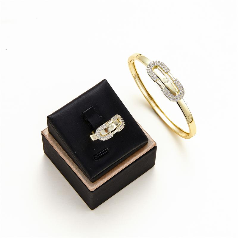 

Earrings & Necklace 2021 Dec Selling 14k Gold Accessories A Set Of Jewelry For Women Luxuy Bangle Ring Copper High Quality, Silver