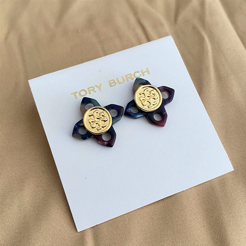 

New jewelry 2021 new ins style earrings resin inlaid metal hollow out simple Earrings women