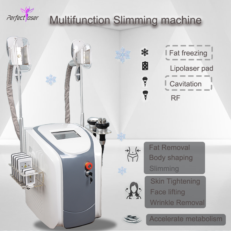

2021 Prefessional Cavitation 40K machine cryolipolysis fat removal cryo slimming RF skin tightening Salon use 2 years warranty CE FDA approved