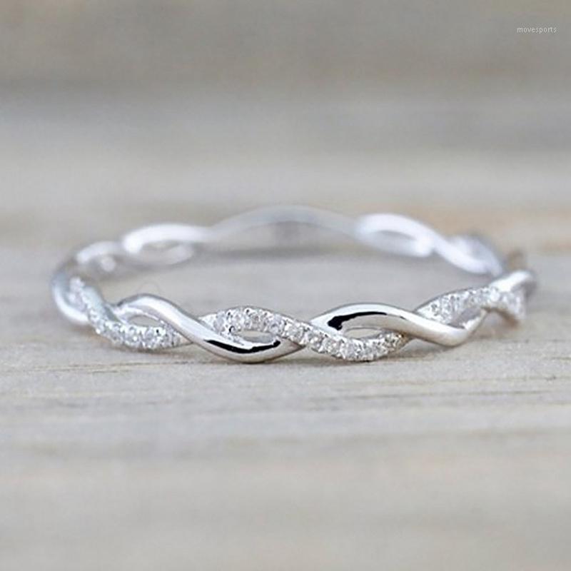 

Wedding Rings Round For Women Thin Rose Gold Color Twist Rope Stacking In Copper1