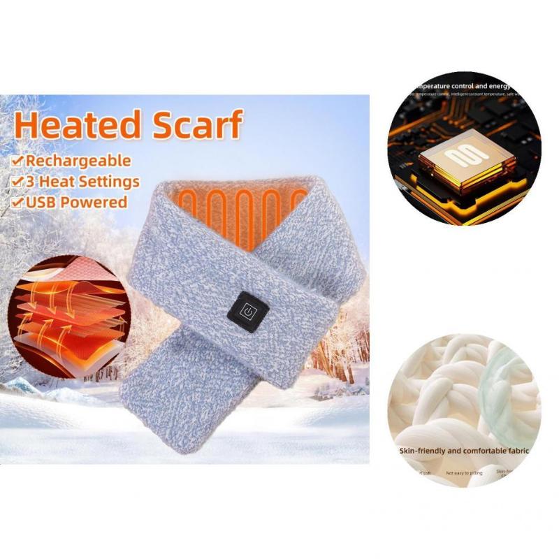 

Scarves Electric Heated Neck Scarf Unisex USB Outdoor Warmer, Blue;gray