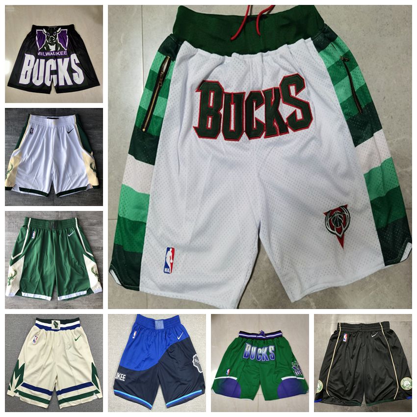 

Men's Just Don Milwaukee Bucks Basketball NBA Shorts Mitchell & Ness Black Green White Classics Stitched Swingman Sweatpants S, As photo