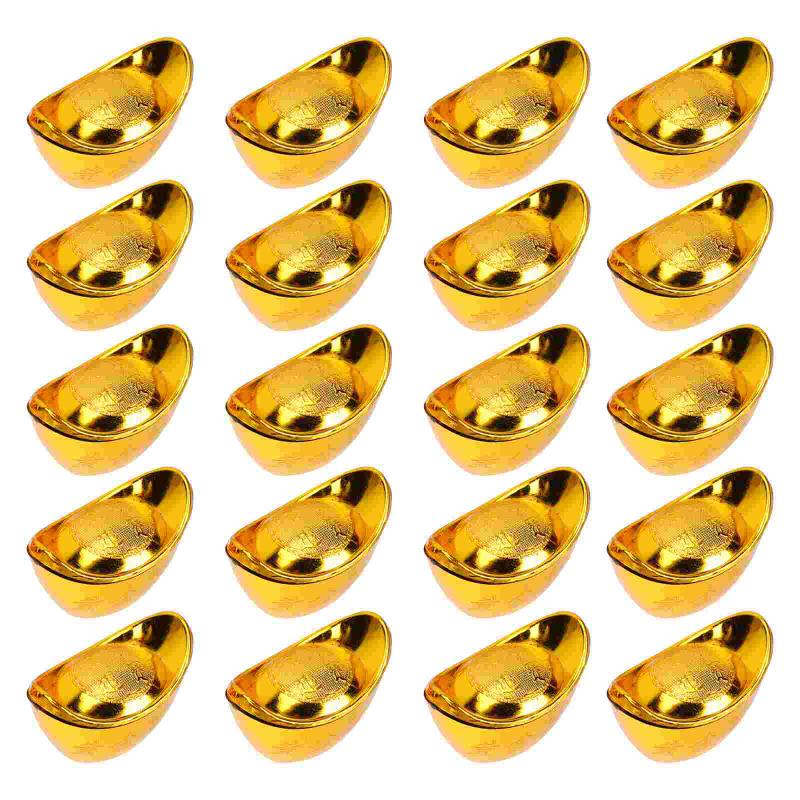 

Christmas Decorations 20 Pcs Candy Storage Box Gold Ingot Shape Boxes Desktop Decor