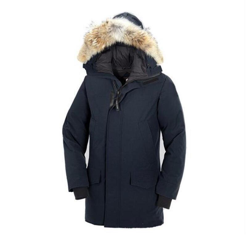 

Canada Men's Brand European Size 90% Duck Solid Color Parker Coat Down Jacket Mens Outdoor Sports Cold Warm Jackets Coats, Black