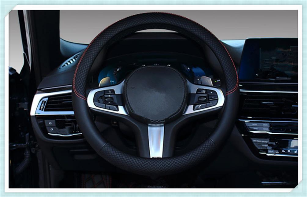 

Steering Wheel Covers 2022 Advanced Car Cover PU Leather M Code Accessories 38cm For Transit Ranger Mustang Ka Fusion Focus F-