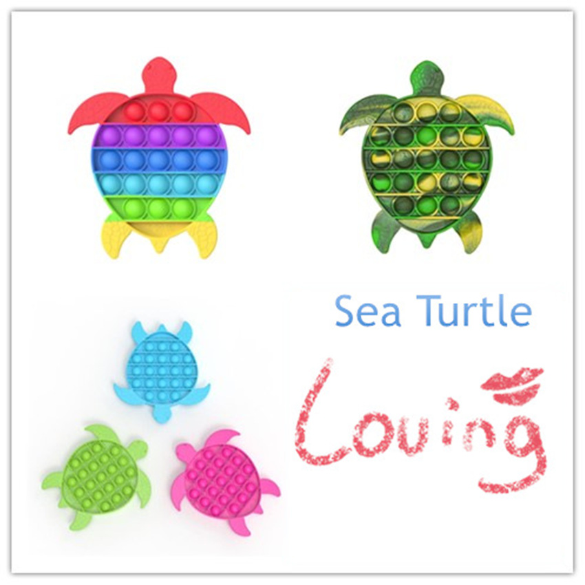 

Push Bubble Sensory Fidget Sea Turtle Toy Box Squishy Figet Stress Reliever Toys Adult Child Funny Anti Reliver