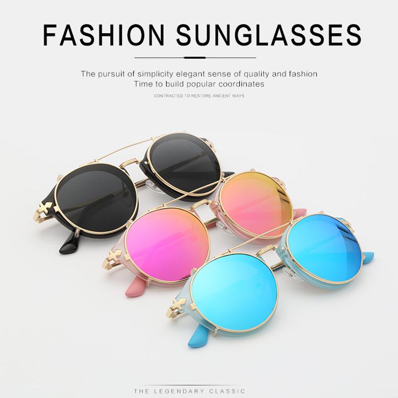 

Classic Flip Sunglasses Brand Designer Men Retro Women Gafas UV400, White;black