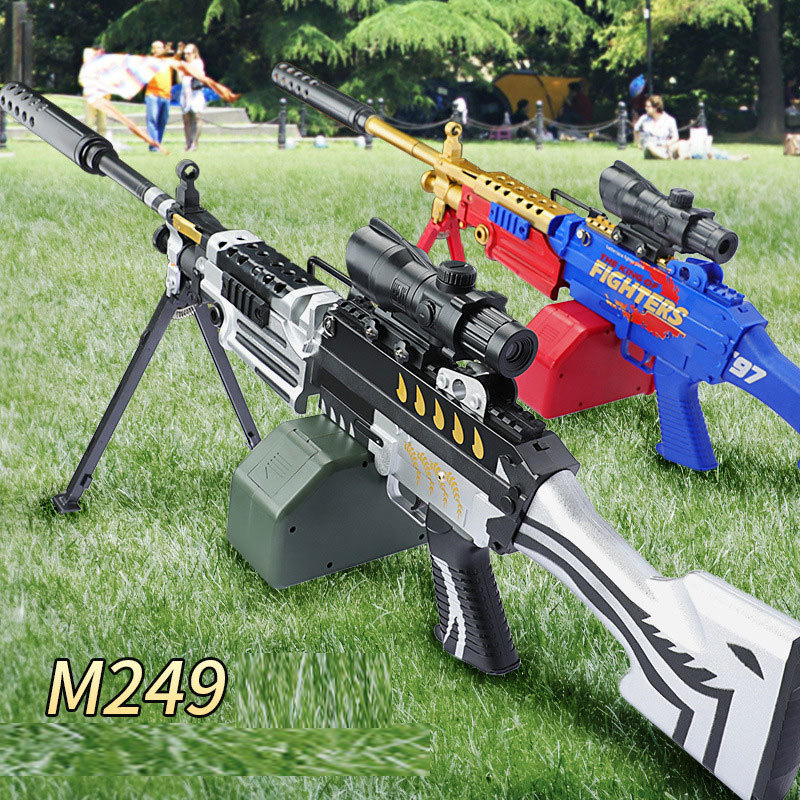

M249 Toy Gun Electric Blasting Automatic Machine Military Water Bullets Gel Adult Child CS Shooting Game Outdoor Games