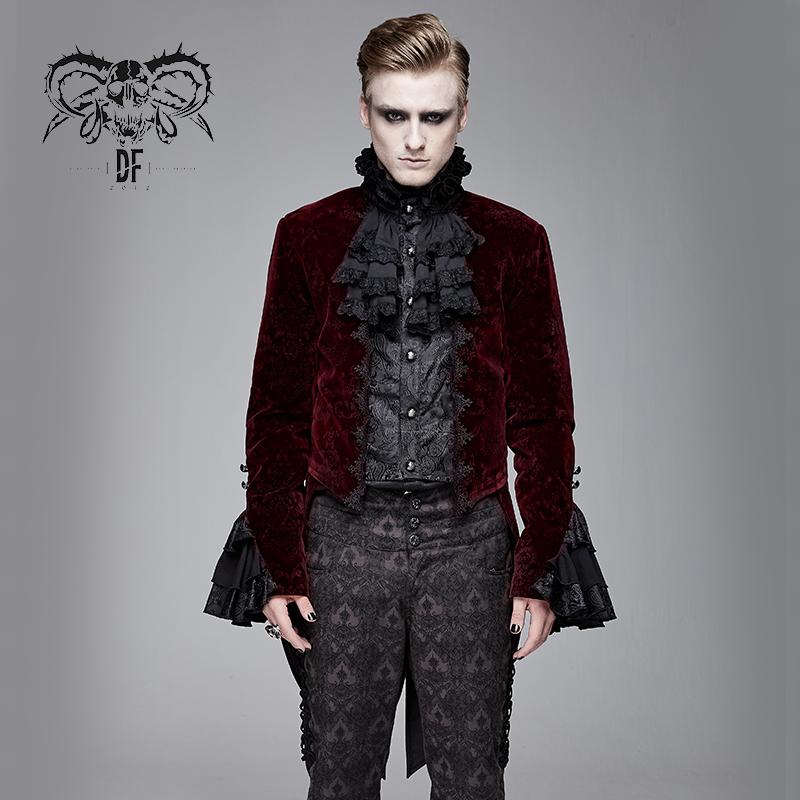 

Men' Suits & Blazers Devil Fashion Gothic Retro Lace Collar Swallowtail Jackets Victorian Gorgeous Prom Banquet Gown, Black