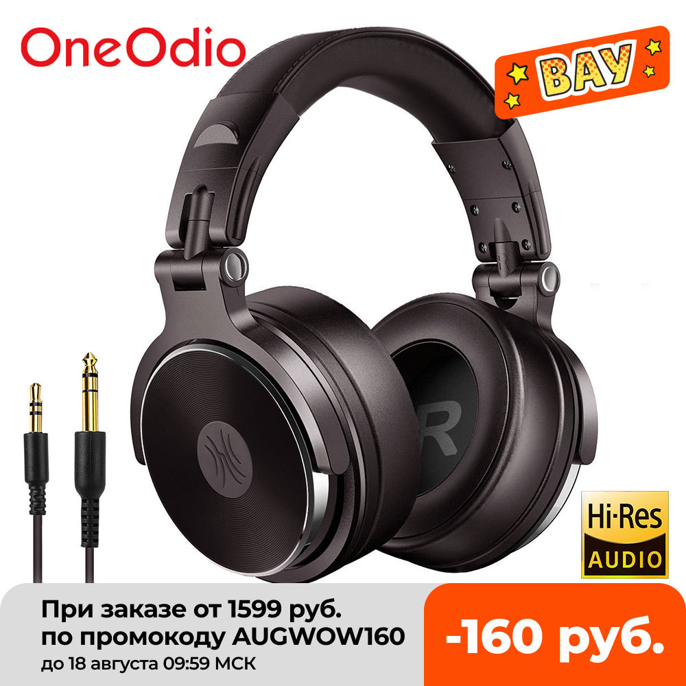 

Oneodio Pro-50 Wired Studio Headphones Stereo Professional DJ Headphone with Microphone Over Ear Monitor Earphones Bass Headsets, Black