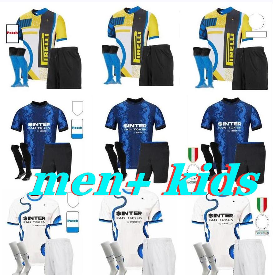 

21 22 INTER BARELLA soccer jerseys LUKAKU MILAN VIDAL LAUTARO ERIKSEN ALEXIS fourth football shirt 2021 2022 Men kids kit uniforms, Black;yellow