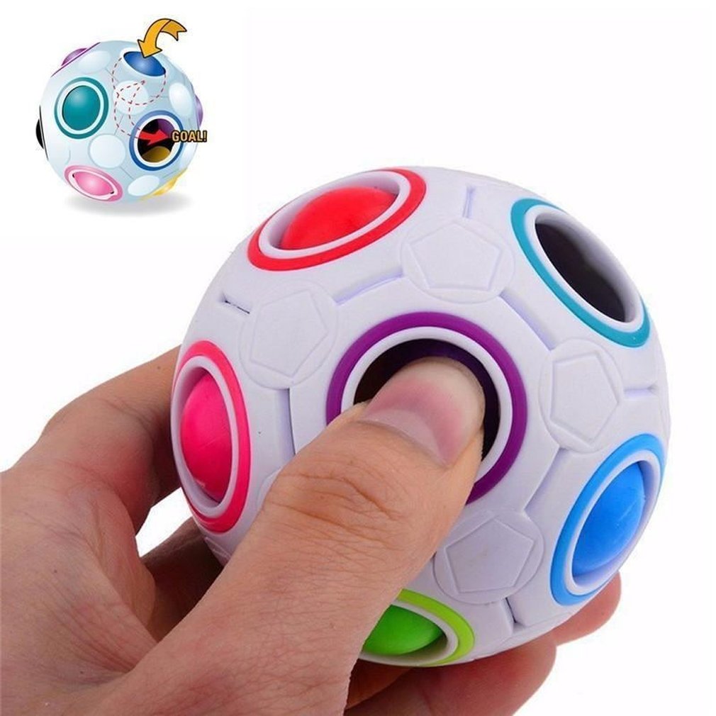 pop it fidget squishy toy ball Wholesale New Strange-shape Magic Cube Toy Desk Toy Anti Stress Rainbow Ball Football Puzzles Reliever-image-749185039