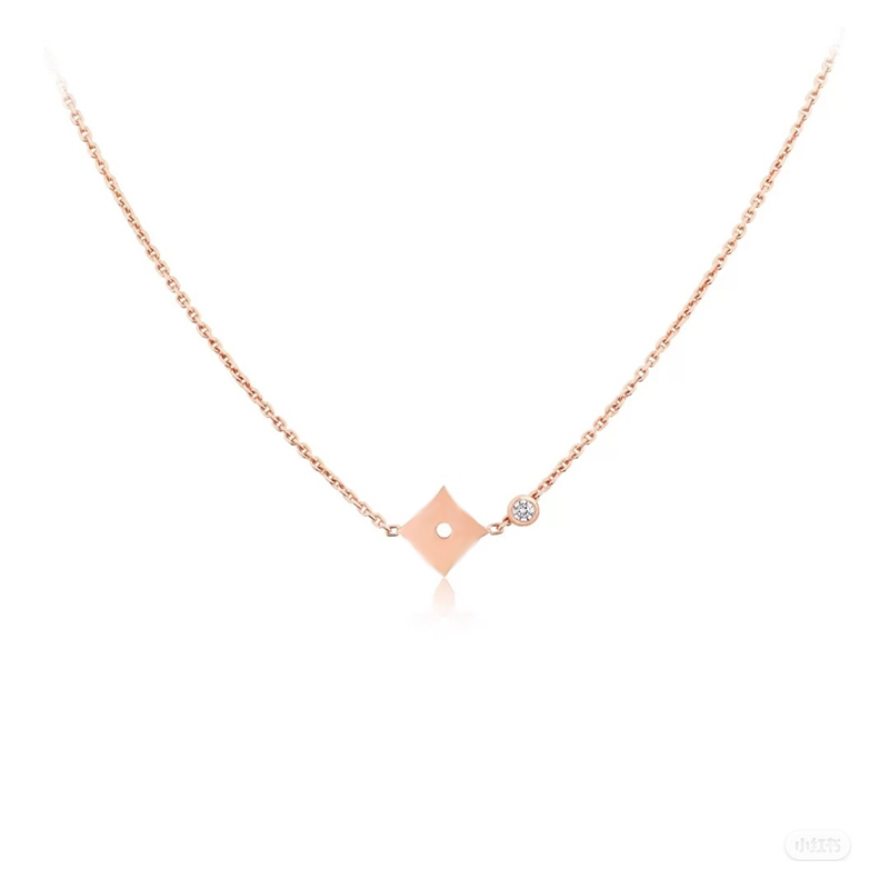 

Necklace high quality four-leaf clover Pendant women's simple with diamond small necklacesfashion personality letters, Silver