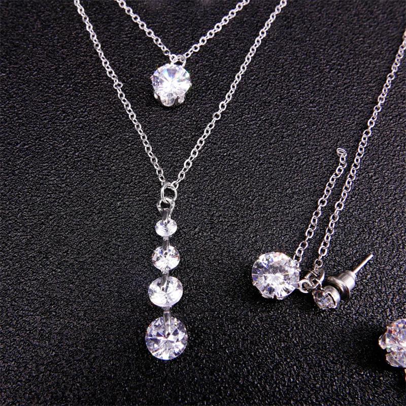 

Chains 2022Transparent Fishing Line Necklace Clear Zircon Pendant Sparkling Choker Selling Women Jewelry, Silver