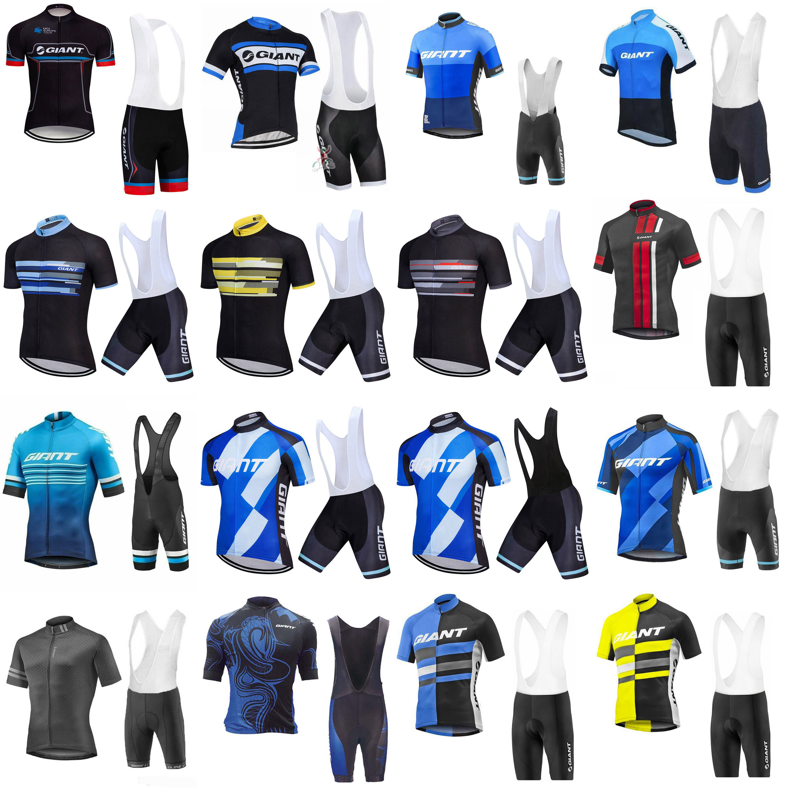 

GIANT team Cycling Short Sleeves jersey (bib) Maillot shorts sets pro Clothing Mountain Breathable Racing Sports Bicycle Soft Skin-friendly, Black;red