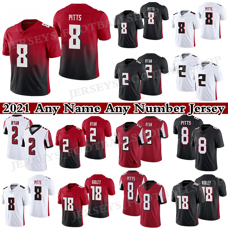 

8 Kyle Pitts 2 Matt Ryan Football Jersey Calvin Ridley AtlantaFalconsYounghoe Koo 2021 Any Name Any Number Jerseys, Red n patch womens