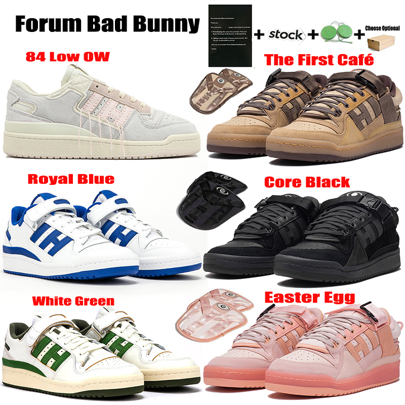 

New Designer Bad Bunny Forum Buckle Low Sneakers Easter Egg Shoes Mens Chaussures De Sneaker Back To School Womens Pink Khaki Black Runner Trainer Sports Shoe, White royal blue 36-45