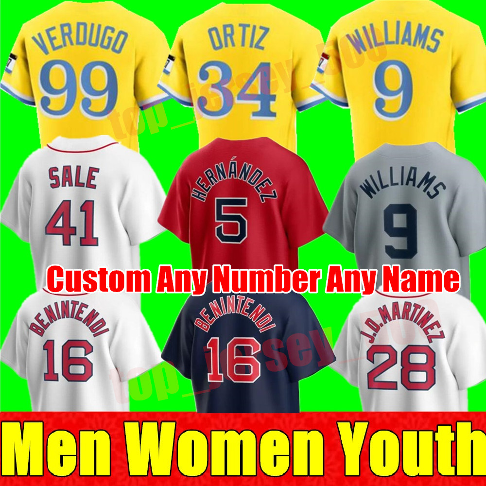 

New 2021 Men Women Youth 34 David Ortiz Chris Sale Jerseys City Connect 11 Rafael Devers red Bogaerts Verdugo Yastrzemski J.D. Martinez sox Stitch Baseball Jersey