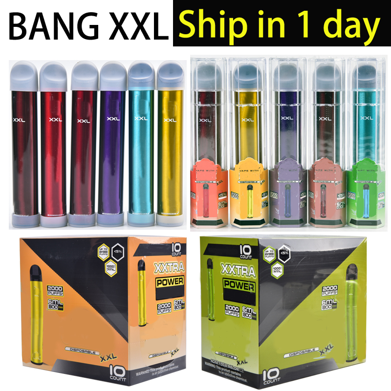 

Bang XXL Disposable Vape Pen Stick Prefilled E Cigarette Device 800mAh Battery 6ml Cartridge Pods 2000 Puffs XXtra Vapor Kit