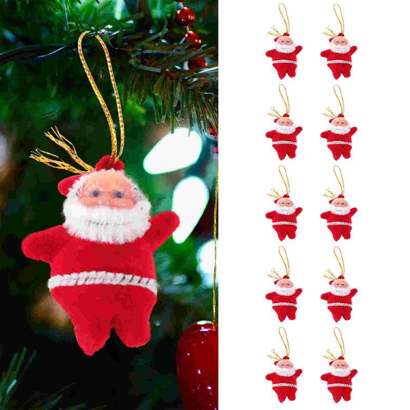 

Christmas Decorations Mini Santa Claus Style Tree Party Hanging Ornaments - 10 Pcs/set