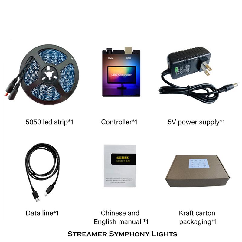 Fans & Coolings SYNC RGB Background Light For Computer/TV Display Screen Ambilight, Smart LED Strip Atmosphere Ambibox Control, PC Gamer MOD-image-709310434