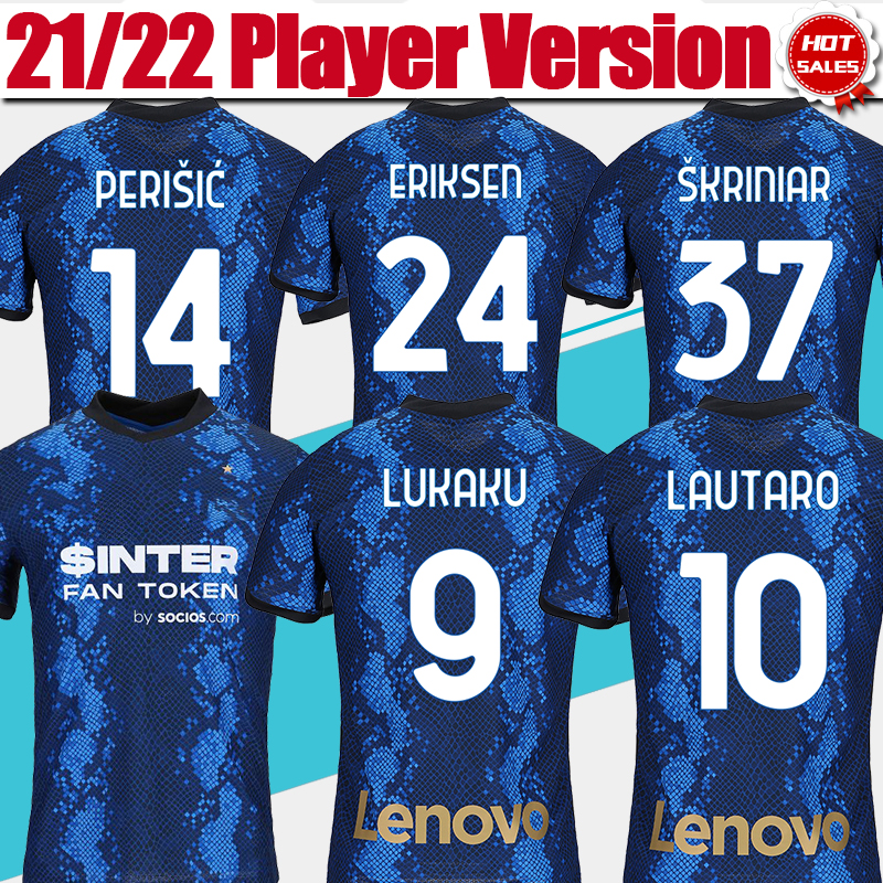 

Player Version#9 LUKAKU #10 LAUTARO Soccer Jersey Home2021 2022 #24 ERIKSEN Soccer Shirt 21/22 ALEXIS VIDAL SKRINIAR Men Adult Football Uniforms Customized, Home no patch
